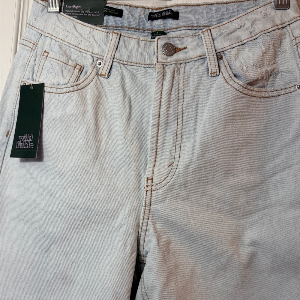 wild fable Women’s Washed Light Blue Relaxed Jeans